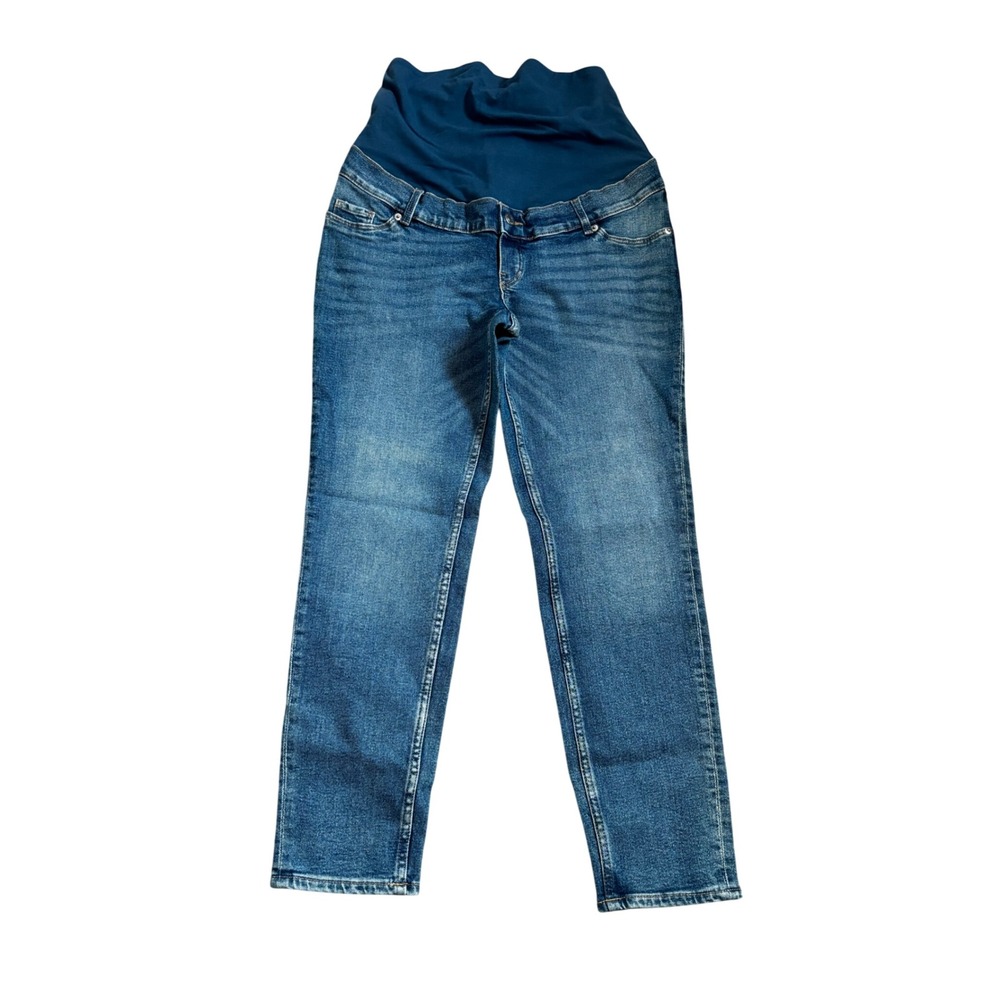 H&M Mama Maternity Jeans Slim High Rib Ankle Blue Denim Size S NEW
